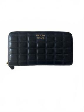 Prada Milano Navy Quilted Leather Zip-Around Wallet
